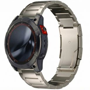 Accezz Mattes Titanstahlarmband -   Garmin 26 mm Anschluss - Titanium