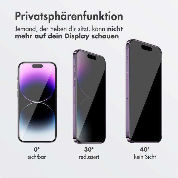 Accezz Sichtschutz-Schutzglas mit Applikator Apple iPhone 17e / 16e / 14 / 13 / 13 Pro