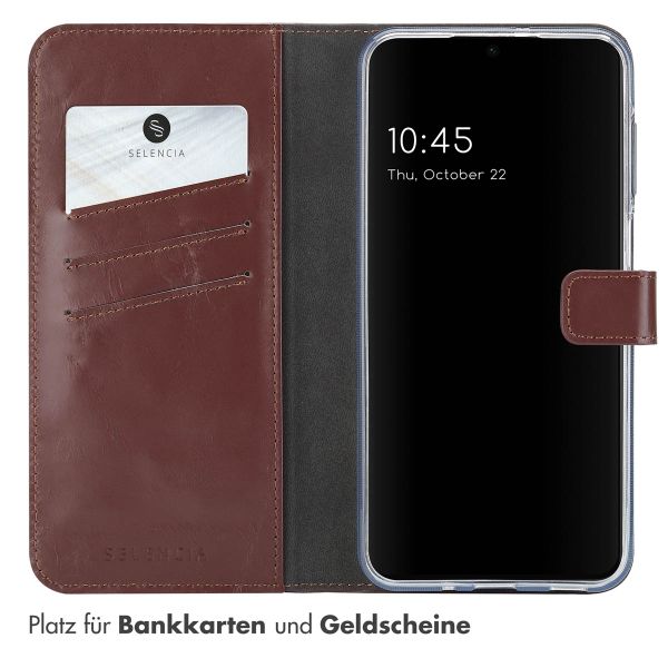 Selencia Echtleder Klapphülle Samsung Galaxy A16 - Dunkelbraun
