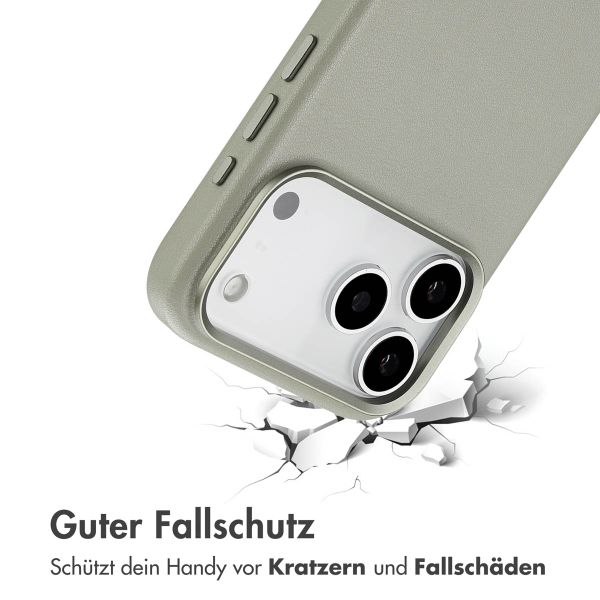 Accezz MagSafe Leather Backcover Apple iPhone 17 Pro Max - Light Grey