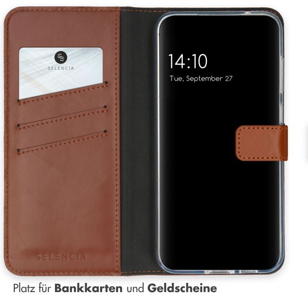 Selencia Echtleder Klapphülle Samsung Galaxy S23 FE - Hellbraun