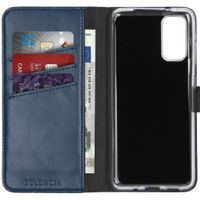 Selencia Echtleder Klapphülle Samsung Galaxy S20 - Blau