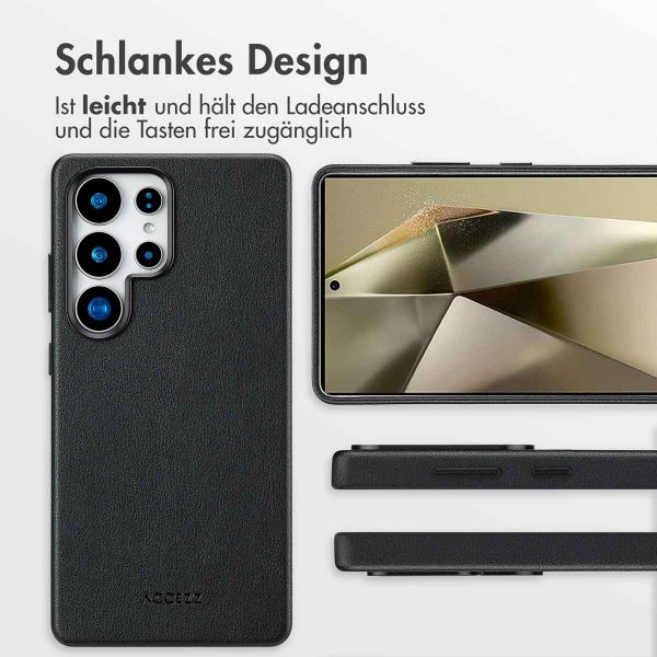 Accezz MagSafe Leather Backcover Samsung Galaxy S25 Ultra - Onyx Black