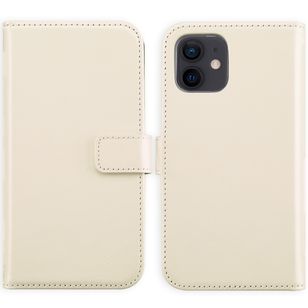 Selencia Echtleder Klapphülle Apple iPhone 12 (Pro) - Greige