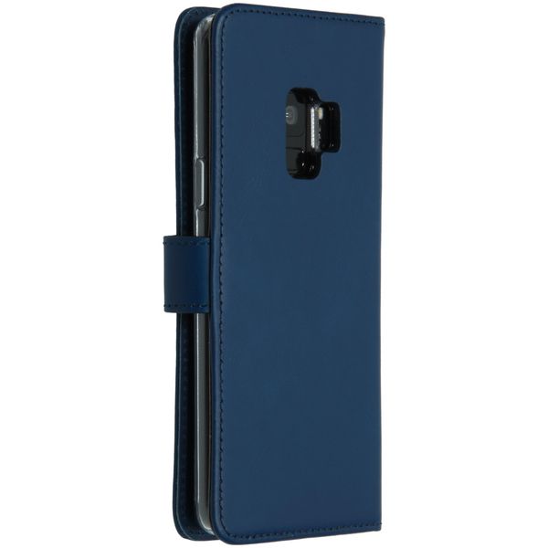Selencia Echtleder Klapphülle Samsung Galaxy S9 - Blau