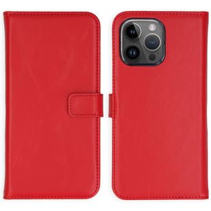 Selencia Echtleder Klapphülle Apple iPhone 15 Pro Max - Rot