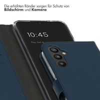 Selencia Echtleder Klapphülle Samsung Galaxy A34 (5G) - Blau