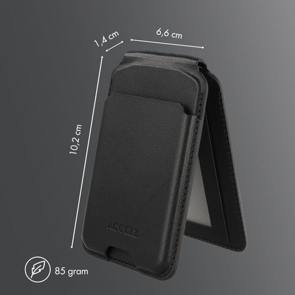 Accezz Magnetische Leder-Wallet mit Standfunktion - Geeignet für Apple Find My - Onyx Black