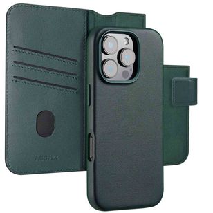 Accezz 2-in-1 Klapphülle aus Leder mit MagSafe Apple iPhone 16 Pro - Cedar Green