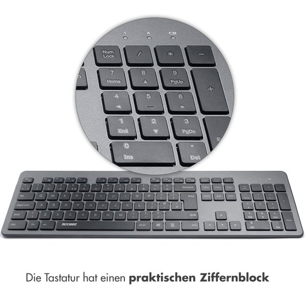 Accezz Premium Desktop QWERTY Bluetooth-Tastatur - Schwarz