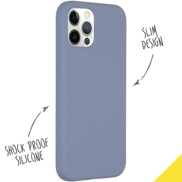 Accezz Liquid Silikoncase Apple iPhone 12 (Pro) - Lavender Gray