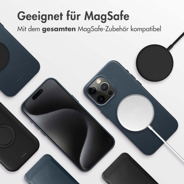 Accezz MagSafe Leather Backcover Apple iPhone 15 Pro Max - Nightfall Blue