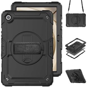 Accezz Robustes Back Cover mit Schultergurt Samsung Galaxy Tab A9 Plus - Schwarz