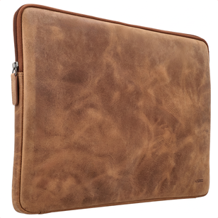 Accezz Leather Laptop Hülle mit Reißverschluss 15-16 Zoll - Laptop Sleeve - Cognac