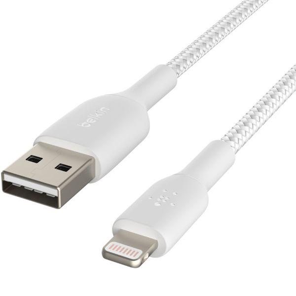 Belkin BoostCharge Pro Braided Lightning auf USB-A Kabel - 3 Meter - Weiß