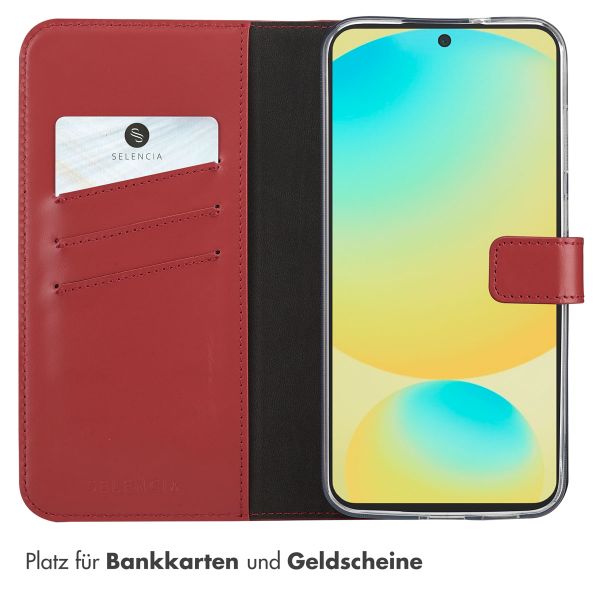 Selencia Echtleder Klapphülle Samsung Galaxy S25 FE - Rot