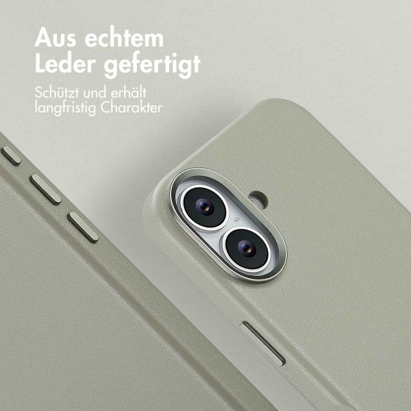 Accezz MagSafe Leather Backcover Apple iPhone 17 - Light Grey