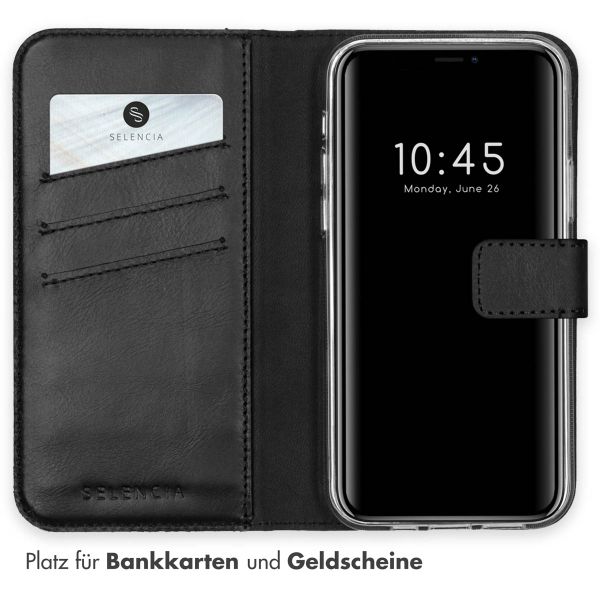 Selencia Echtleder Klapphülle Apple iPhone 12 Pro Max - Schwarz