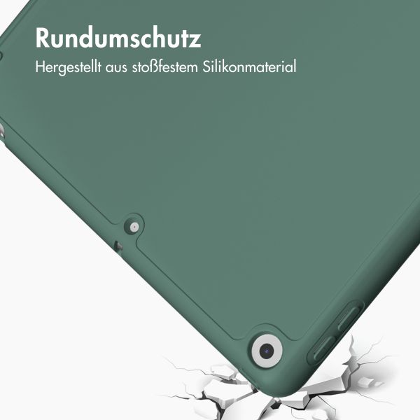 Accezz Smarte Klapphülle aus Silikon Apple iPad 6 (2018) 9.7 Zoll / iPad 5 (2017) 9.7 Zoll - Dunkelgrün