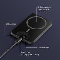 Accezz Kevlar Powerbank 5.000 mAh - MagSafe und Qi - Schwarz
