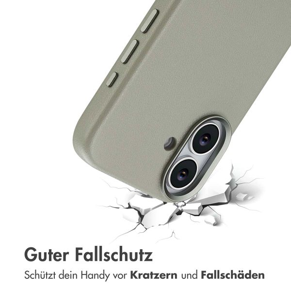 Accezz MagSafe Leather Backcover Apple iPhone 17 - Light Grey
