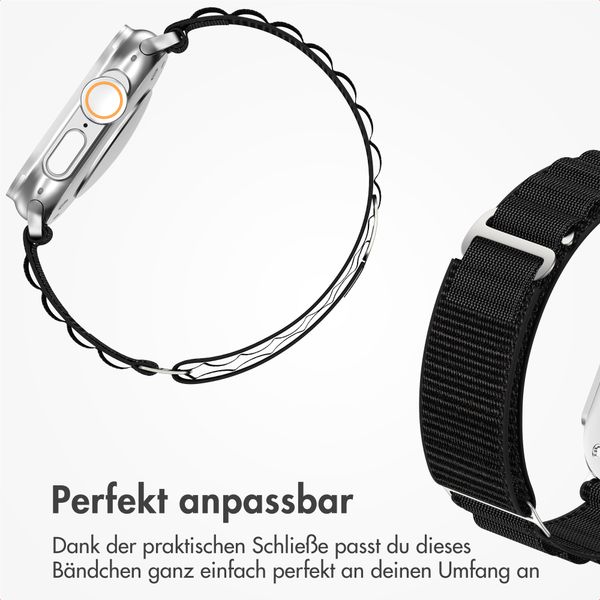 Accezz Nylon Alpine Armband für Apple Watch | 38/40/41/42 mm - Schwarz