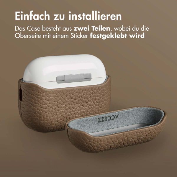 Accezz Echtleder Case  Apple Airpods Pro 3 - Taupe