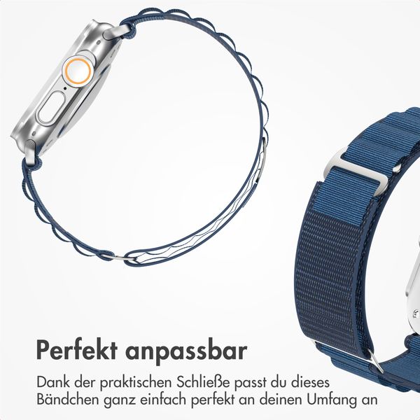 Accezz Nylon Alpine Armband für Apple Watch | 44/45/46/49 mm - Dark Blue
