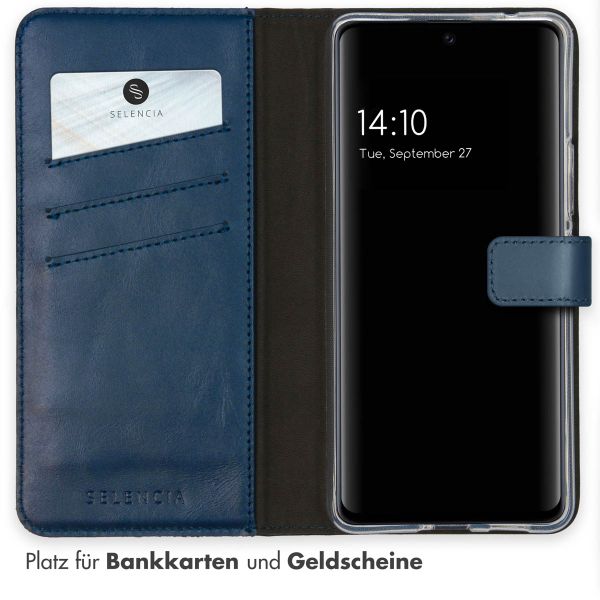 Selencia Echtleder Klapphülle Samsung Galaxy A53 - Blau