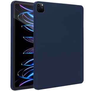 Accezz Liquid Silicone Back Cover mit Stifthalter Apple iPad Pro 12.9 (2022) / Pro 12.9 (2021) / Pro 12.9 (2020) - Dunkelblau