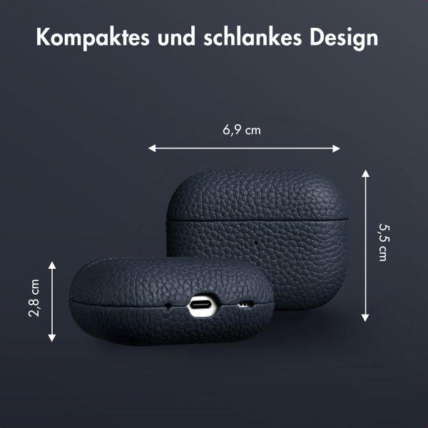 Accezz Echtleder Case  Apple AirPods Pro 2 - Dunkelblau