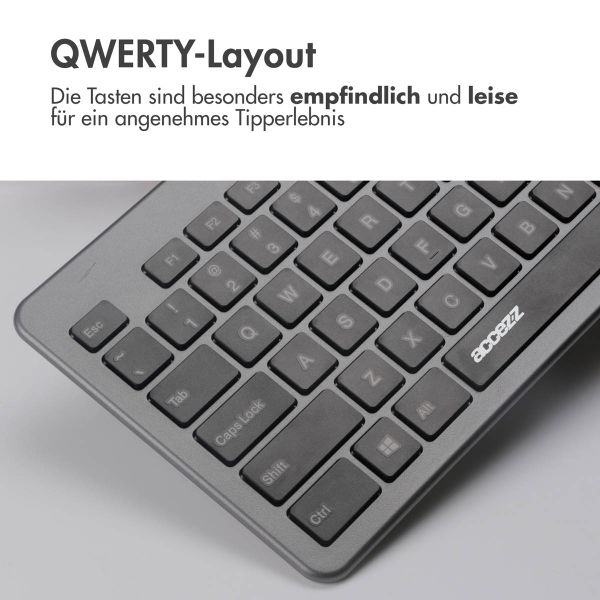 Accezz Premium Desktop QWERTY Bluetooth-Tastatur - Grau
