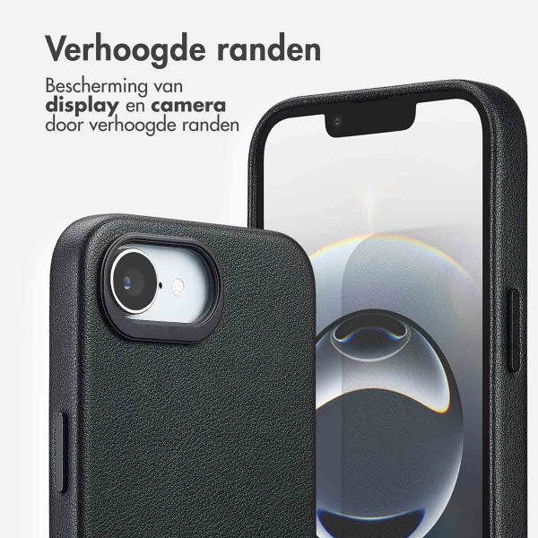 Accezz Echtleder Hülle + MagSafe Wallet Apple iPhone 17e / 16e - Onyx Black