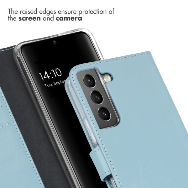 Selencia Echtleder Klapphülle Samsung Galaxy S22 - Air Blue