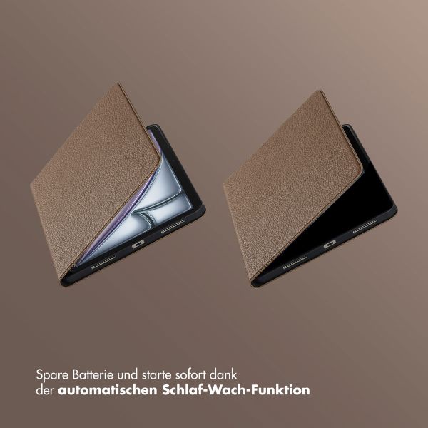 Selencia Riva Klapphülle Apple iPad Air 11 Zoll (2026) M4 / (2025) M3 / (2024) M2 / Air 5 (2022) / Air 4 (2020) - Mocha Brown
