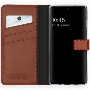 Selencia Echtleder Klapphülle Samsung Galaxy S20 FE - Hellbraun