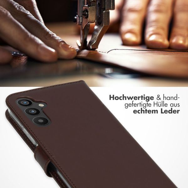 Selencia Echtleder Klapphülle Samsung Galaxy A34 (5G) - Braun