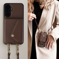 Selencia Sera HandyHülle mit Kordel und Umschlag-Kartenhalter Samsung Galaxy A18 / A17 / A26 - Chocolate Brown