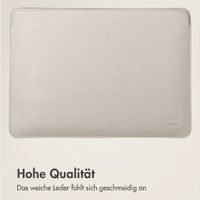 Accezz Leder Laptop Hülle 16 Zoll - Laptop Sleeve - Beige