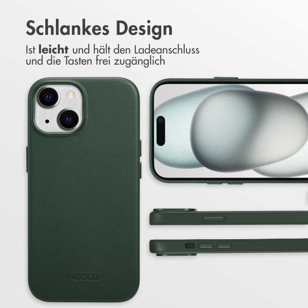 Accezz MagSafe Leather Backcover Apple iPhone 15 - Cedar Green