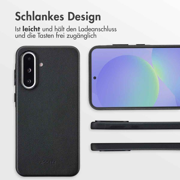 Accezz MagSafe Leather Backcover Samsung Galaxy A36 / A56 - Onyx Black
