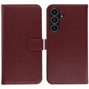 Selencia Echtleder Klapphülle Samsung Galaxy S25 FE - Burgundy