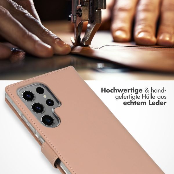 Selencia Echtleder Klapphülle Samsung Galaxy S24 Ultra - Dusty Pink