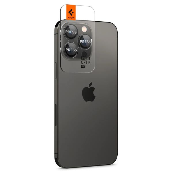 Spigen Optik Pro EZ Fit Lens Protector 2er-Pack Apple iPhone 16 Pro (Max) / 15 Pro (Max) / 14 Pro (Max) - Schwarz