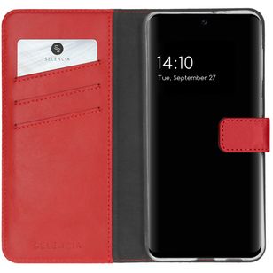 Selencia Echtleder Klapphülle Samsung Galaxy S21 FE - Rot