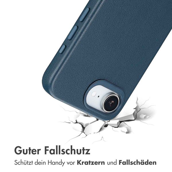 Accezz MagSafe Leather Backcover Apple iPhone 17e / 16e - Nightfall Blue