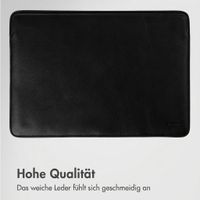 Accezz Leder Laptop Hülle 13 Zoll - Laptop Sleeve - Schwarz