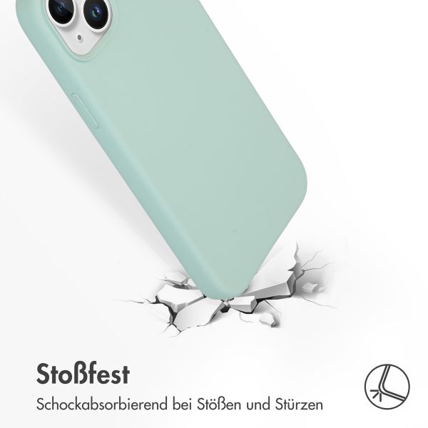 Accezz Liquid Silikoncase mit MagSafe Apple iPhone 15 Plus - Sky Blue