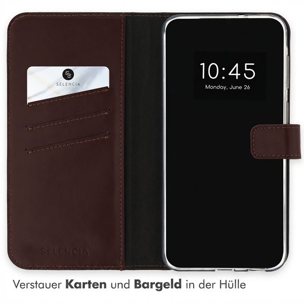 Selencia Echtleder Klapphülle Samsung Galaxy A57 (5G) - Dunkelbraun