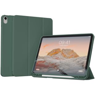 Accezz Smarte Klapphülle aus Silikon Apple iPad 11 (2025) 11 Zoll A16 / iPad 10 (2022) 10.9 Zoll - Dunkelgrün
